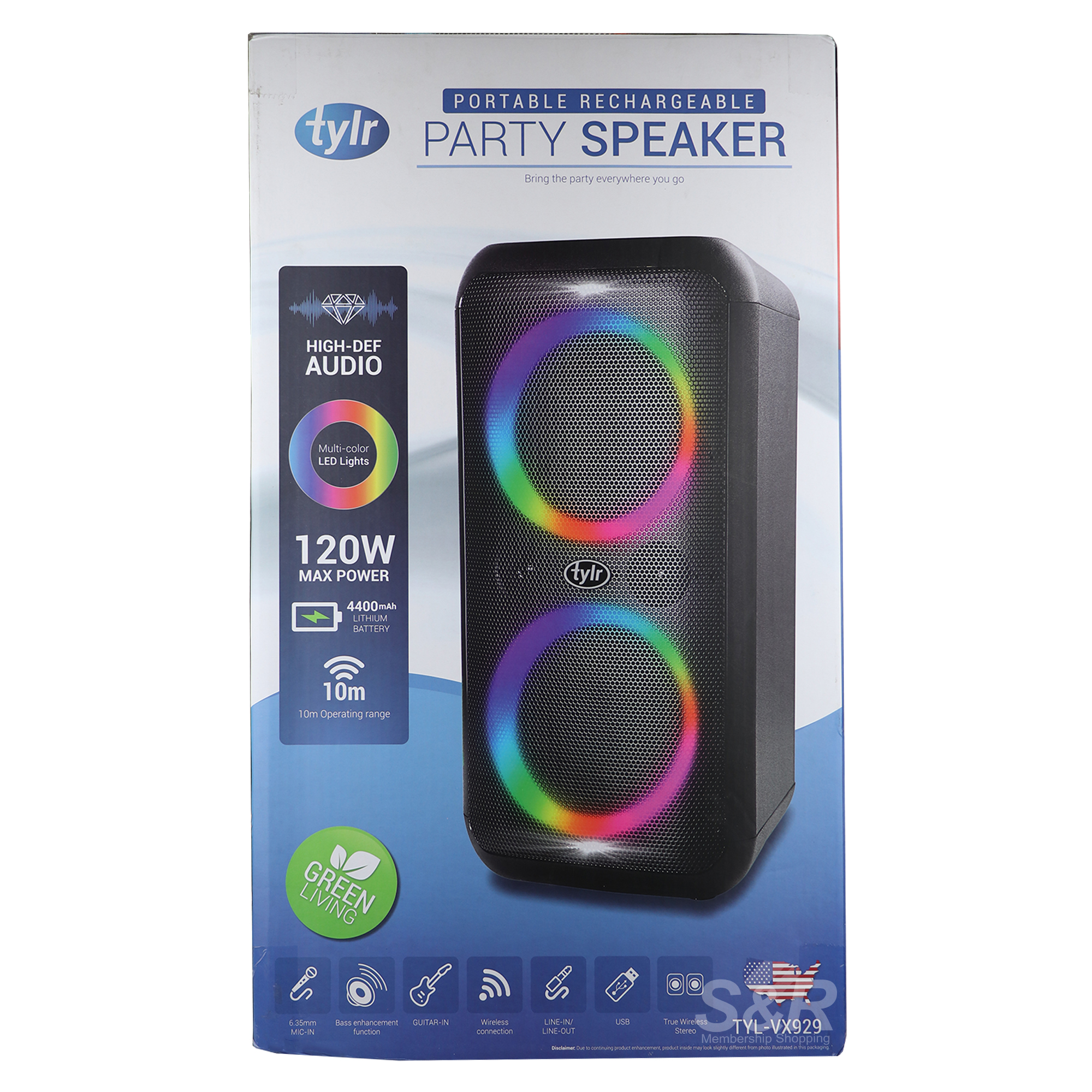Tylr Party Speaker 120W TYL-VX929 Tylr Party Speaker 120W TYL-VX929